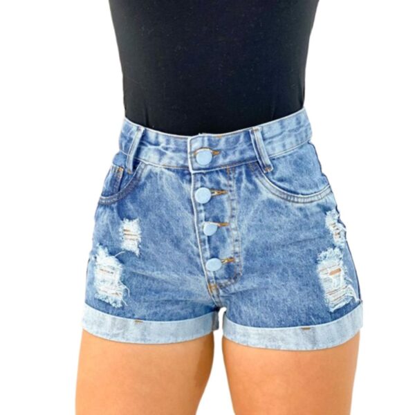 Short Jeans Feminino Cintura Alta